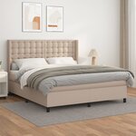 vidaXL Sommier à lattes de lit avec matelas Cappuccino 180x200 cm