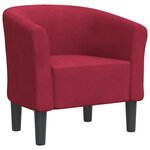 vidaXL Fauteuil cabriolet rouge bordeaux velours