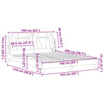 vidaXL Cadre de lit avec LED sans matelas marron 160x200 cm