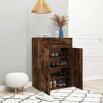 vidaXL Armoire à chaussures Chêne fumé 60x35x84 cm Bois d'ingénierie