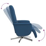 vidaXL Fauteuil inclinable de massage avec repose-pieds bleu tissu