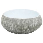 vidaXL Vasque à poser gris et bleu ovale 59x40x15 cm céramique
