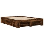 vidaXL Cadre de lit sans matelas chêne fumé 140x190 cm bois ingénierie