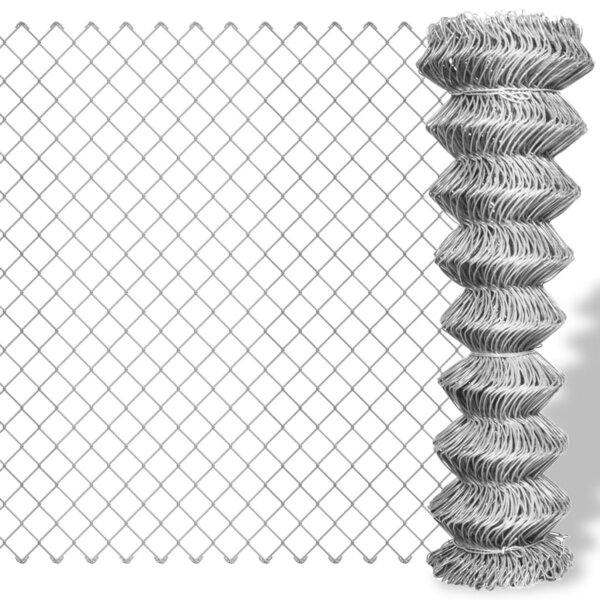 vidaXL Clôture à mailles losangées Acier galvanisé 25x0 8 m Argenté