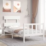 vidaXL Cadre de lit sans matelas blanc bois de pin massif