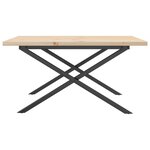 vidaXL Table basse cadre en X 90x90x45 5cm bois de pin massif et fonte