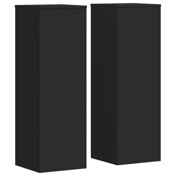 vidaXL Supports pour plantes 2 Pièces noir 33x33x100 cm bois d'ingénierie