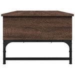 vidaXL Table basse chêne marron 100x50x35cm bois d'ingénierie et métal
