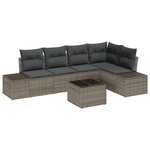 vidaXL Ensemble de canapé de jardin 5 pièces avec coussins noir poly rattan