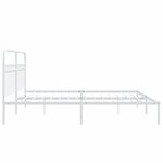 vidaXL Cadre de lit métal avec tête de lit blanc 200x200 cm