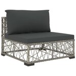 Salon de jardin meuble d'extérieur ensemble de mobilier 5 pièces avec coussins résine tressée gris 02_0016441