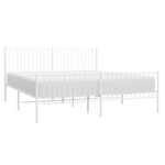 vidaXL Cadre de lit métal sans matelas et pied de lit blanc 180x200 cm