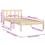 vidaXL Cadre de lit sans matelas bois massif 90x200 cm