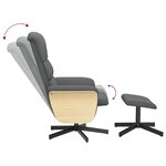 vidaXL Fauteuil inclinable avec repose-pied gris foncé tissu