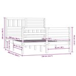 vidaXL Cadre de lit sans matelas blanc 150x200 cm bois massif