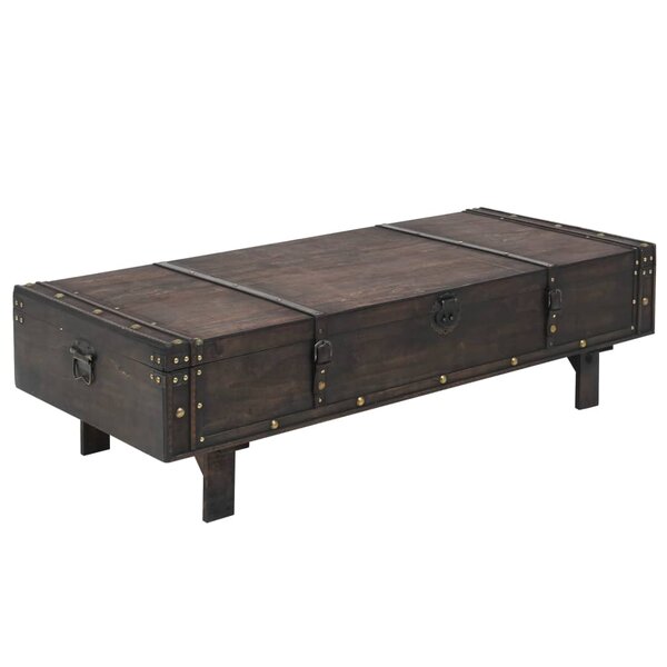 vidaXL Table basse Bois massif style vintage 120x55x35 cm