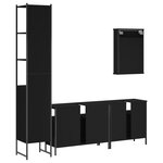 vidaXL Ensemble de meubles salle de bain 4 Pièces noir bois d'ingénierie