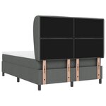Lit à ressort vidaXL avec matelas gris foncé 140x200 cm en tissu