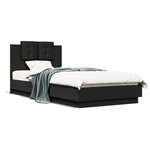 vidaXL Cadre de lit avec LED sans matelas noir 100x200 cm