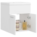 vidaXL Armoire d'évier avec lavabo intégré Blanc Aggloméré