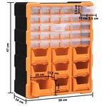 vidaXL Organisateur multi-tiroirs avec 39 tiroirs 38x16x47 cm