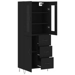 vidaXL Buffet haut Noir 69 5x34x180 cm Bois d'ingénierie