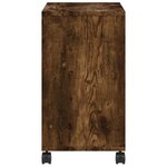 vidaXL Table d'appoint avec roues chêne fumé bois d'ingénierie