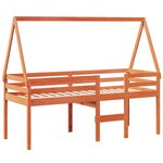 vidaXL Lit haut avec toit cire marron 90x190 cm bois de pin massif