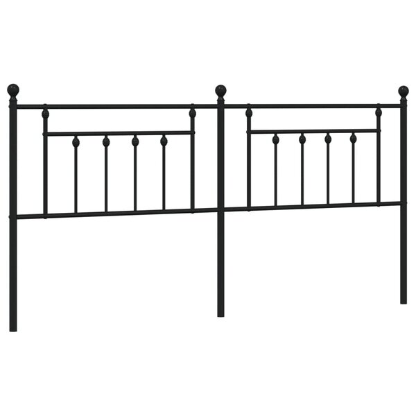 vidaXL Tête de lit métal noir 193 cm