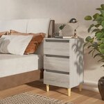 vidaXL Tables de chevet pieds en bois 2 Pièces Sonoma gris 40x35x69 cm