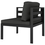 vidaXL Salon de jardin 6 Pièces avec coussins Aluminium Anthracite