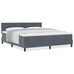 Lit à ressorts vidaXL avec matelas gris foncé super king en velours