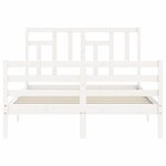 vidaXL Cadre de lit sans matelas blanc 140x190 cm bois massif