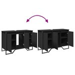 vidaXL Armoire lavabo de salle de bain noir 91x35x60 cm