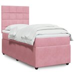 vidaXL Sommier à lattes de lit avec matelas Rose 100x200 cm Velours