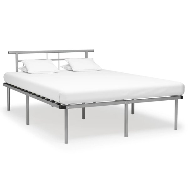 vidaXL Cadre de lit sans matelas gris métal 160x200 cm