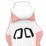 vidaXL Chaise de jeu avec repose-pied Blanc et rose Similicuir