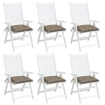 vidaXL Coussins de chaise lot de 6 taupe 40x40x7 cm tissu oxford