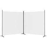 vidaXL Cloison de séparation 2 panneaux Blanc 348x180 cm Tissu