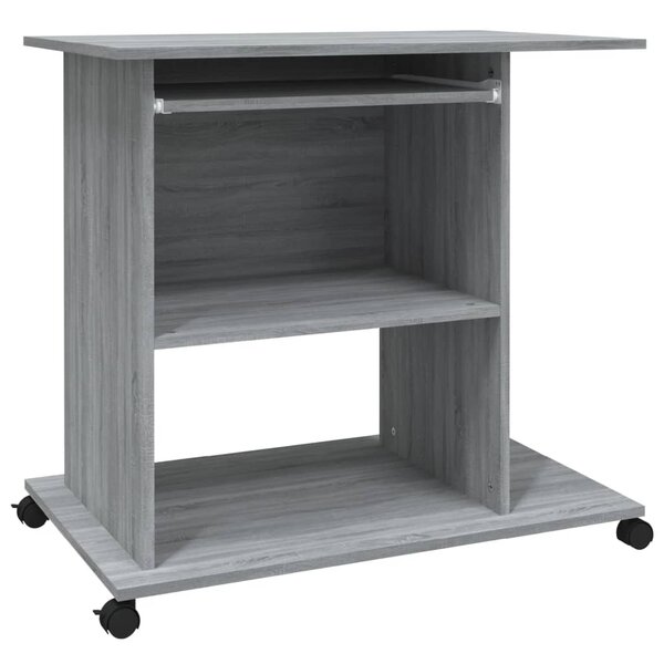 Bureau table poste de travail meuble d'ordinateur informatique étude d'ordinateur sonoma 80 x 50 x 75 cm bois d'ingénierie gris 02_0023764