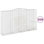 vidaXL Paniers à gabions arqués 20 Pièces 400x50x220/240 cm Fer galvanisé