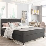 vidaXL Sommier à lattes de lit Gris foncé Tissu 160x200 cm