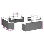 vidaXL Salon de jardin et coussins 12 Pièces mélange beige résine tressée