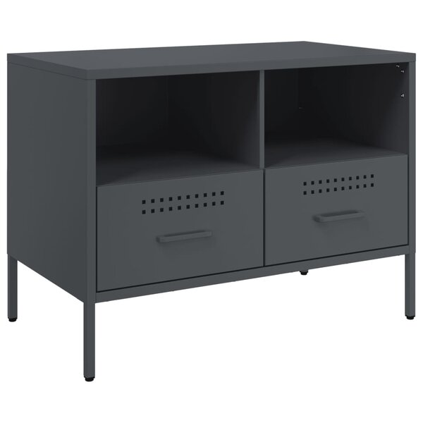 vidaXL Meuble TV anthracite 68x39x50 5 cm acier laminé à froid