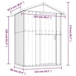 vidaXL Abri de jardin Marron 126x97 5x177 cm Acier galvanisé