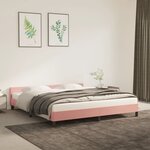 vidaXL Cadre de lit avec tête de lit Rose 160x200 cm Velours
