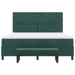 vidaXL Lit à ressorts avec matelas & banc vert foncé 180x200 cm en velours
