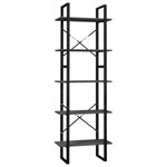 vidaXL Bibliothèque à 5 niveaux Gris 60x30x175 cm Bois de pin