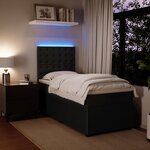 vidaXL Sommier à lattes de lit avec matelas Noir 90x190 cm Velours