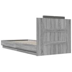 vidaXL Cadre de lit avec tête de lit sonoma gris 100x200 cm